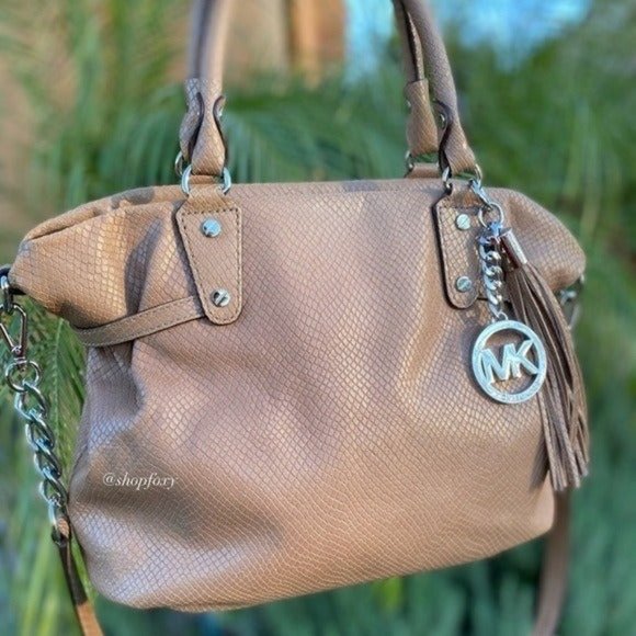 Michael Kors Handbags - Michael Kors Embossed Snakeskin Leather Tote